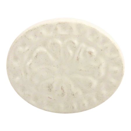 Cream Oval Flower Metal Knobs